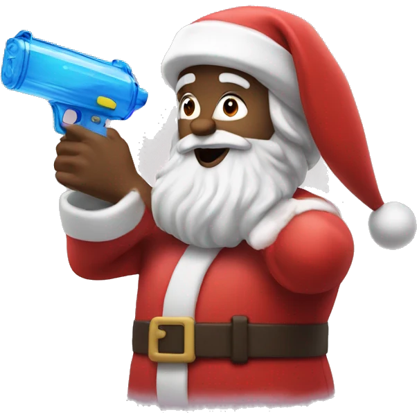 Santa shooting a water gun emoji