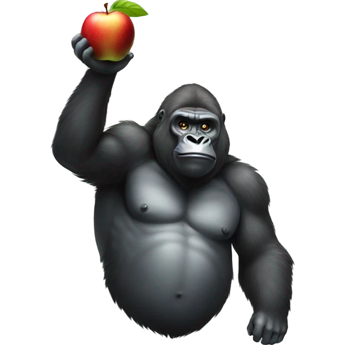 gorilla holding apple emoji
