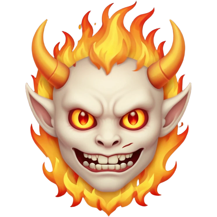 😈 com fogo por baixo emoji