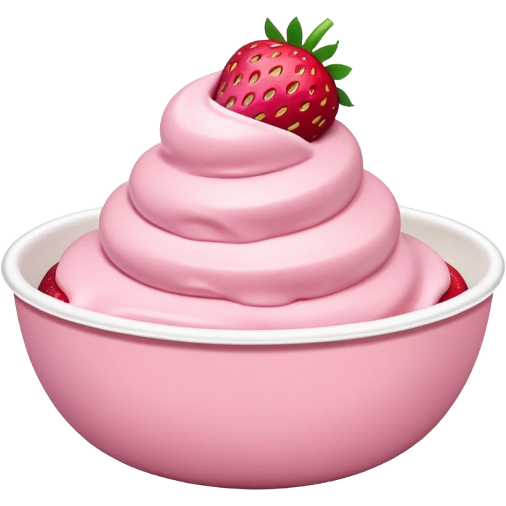 strawberry icecream in bowl emoji