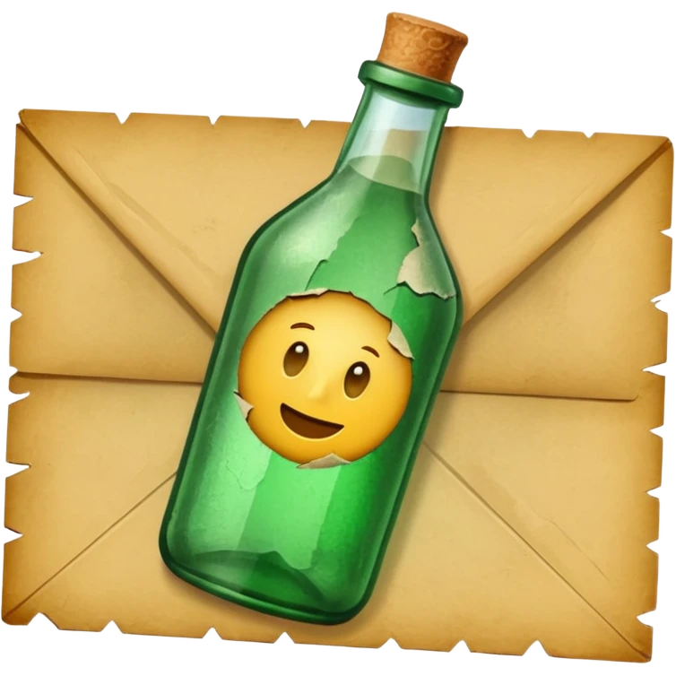 Message letter paper in green Bottle emoji