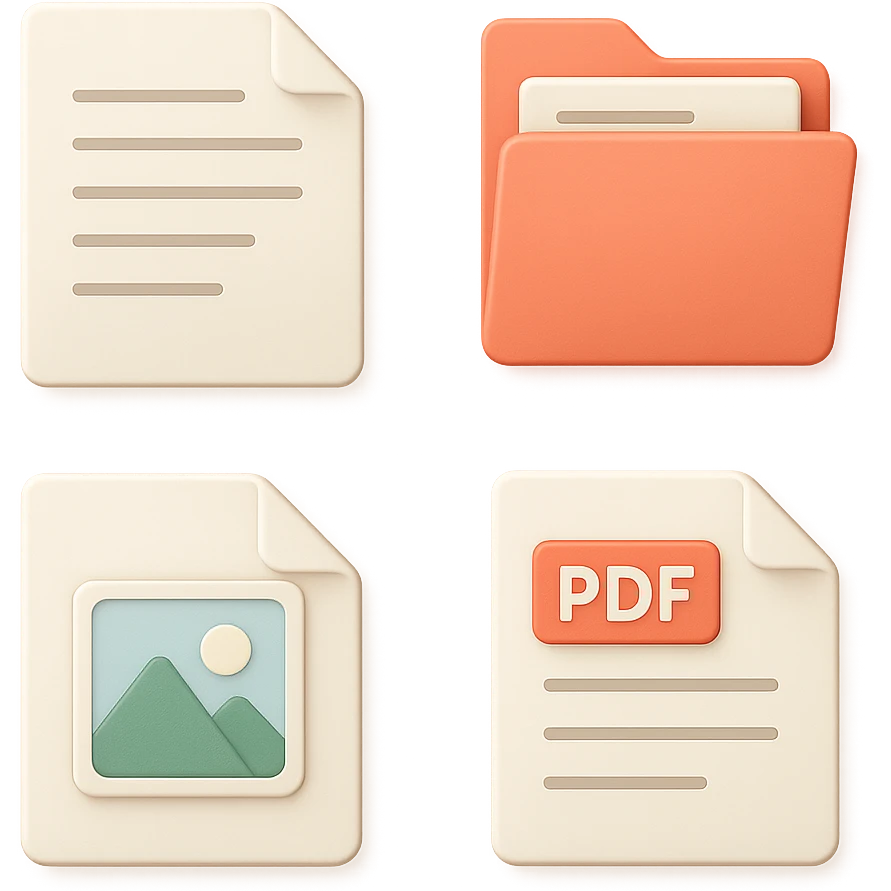 Skeuomorphism | Airbnb Style icons Documents and files emoji