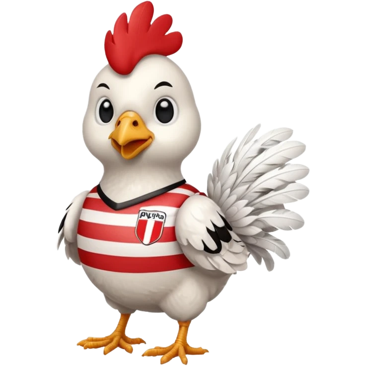Chicken wearing a river plate jersey  emoji