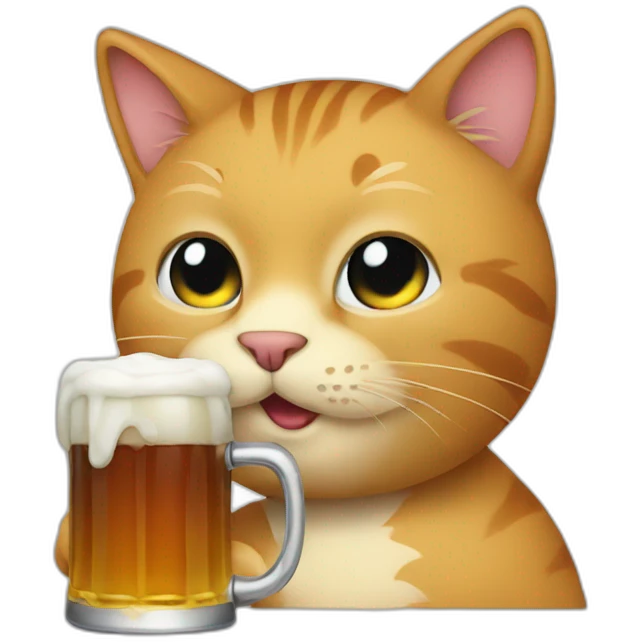Cat drinking beer emoji
