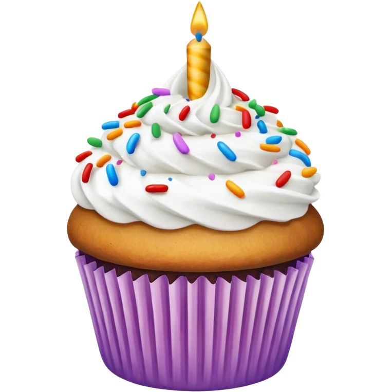  birthday Cupcake with white icing emoji