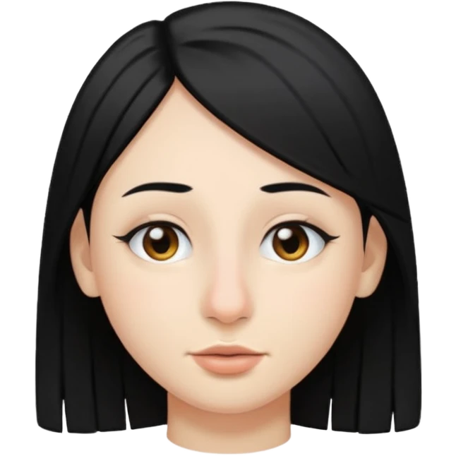 Straight black hair with nose ring  emoji