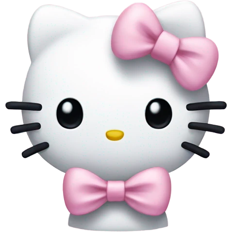 Hello kitty but the bow is pastel pink emoji