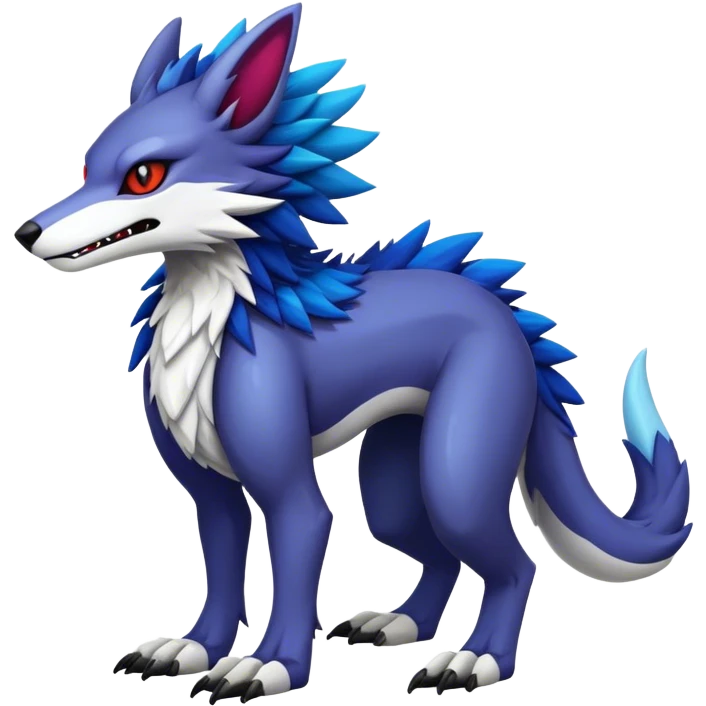 Epic Edgy Cute Colorful Modern Vernid-Protogen-Sergal-creature-animal full body emoji