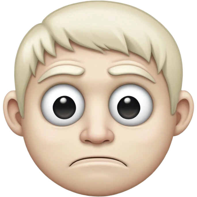 Super idol as sad trollface with 2 very white BØB eyes emoji