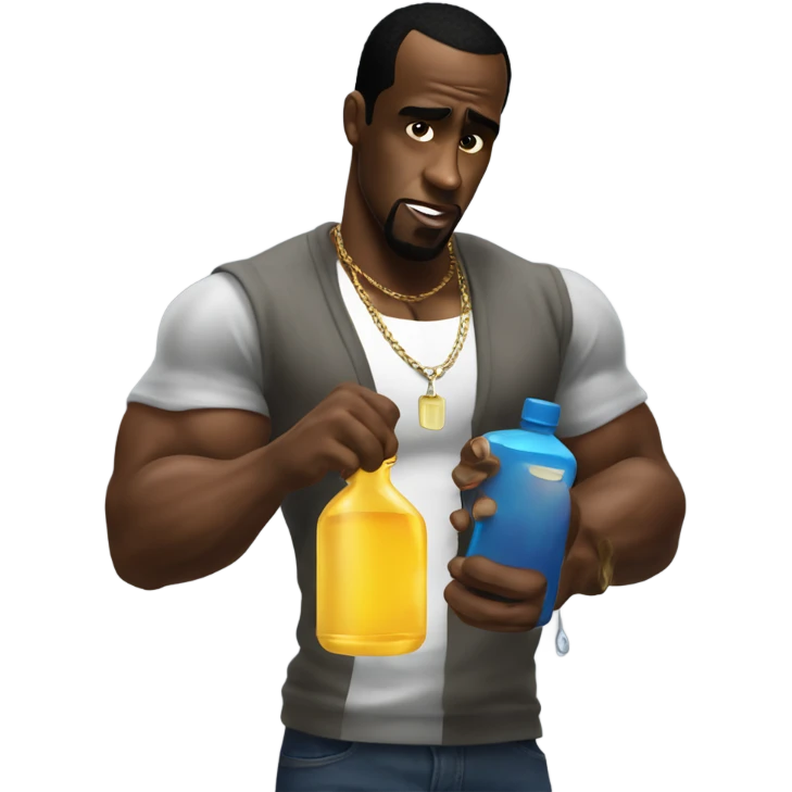  P Diddy putting oil on his muscles emoji