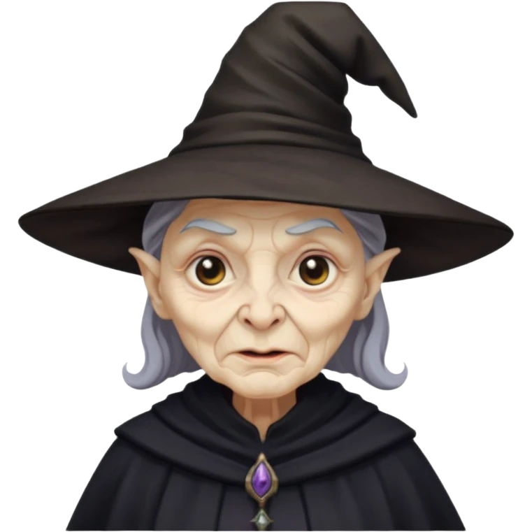 dark old witch with witch hat emoji