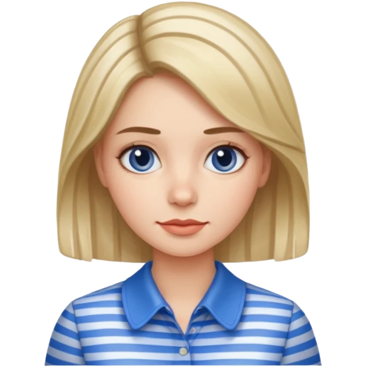 woman with blue Striped Shirt not a t shirt emoji