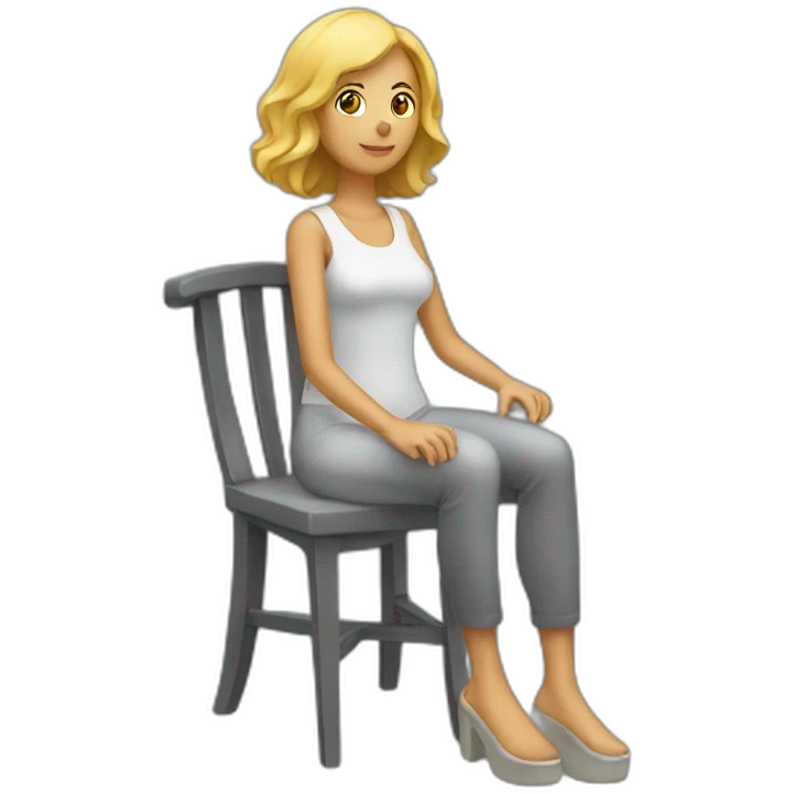 Femme debout avec une chaise emoji