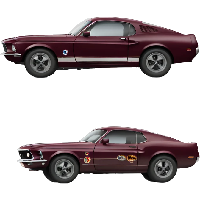 1969 burgundy mustang  emoji