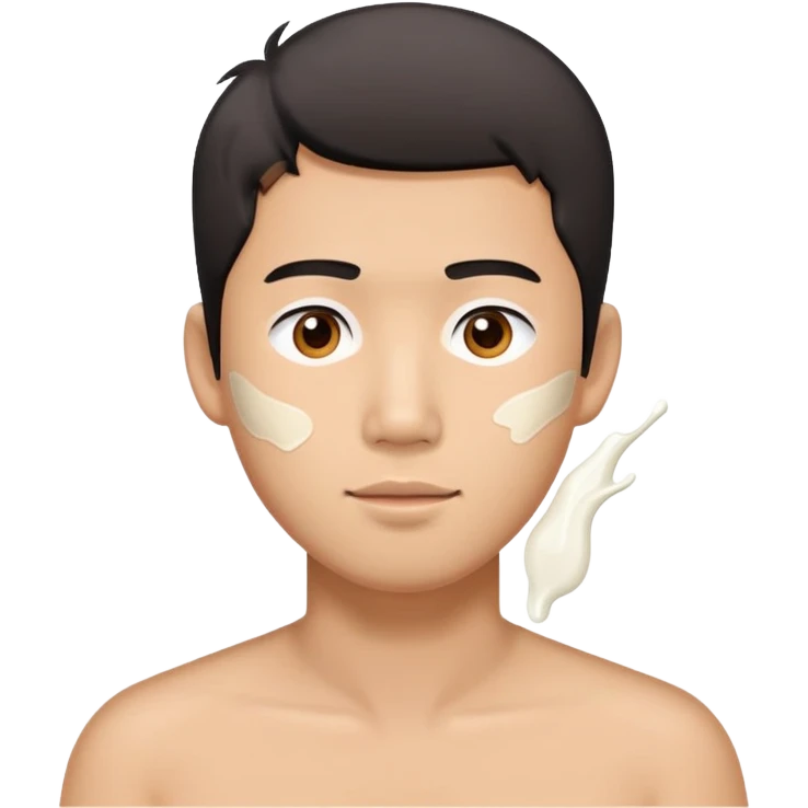 asian guy with white glue on him emoji
