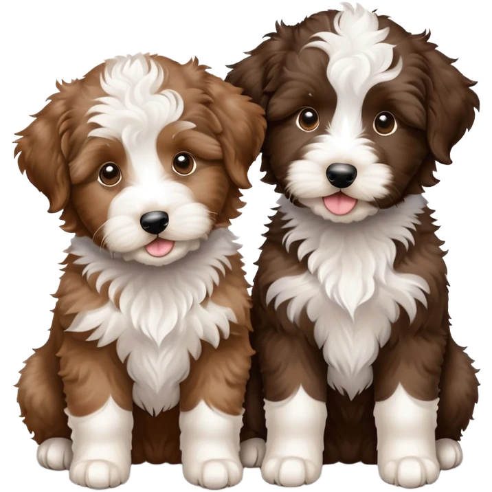 Two aussiedoodle puppy emoji