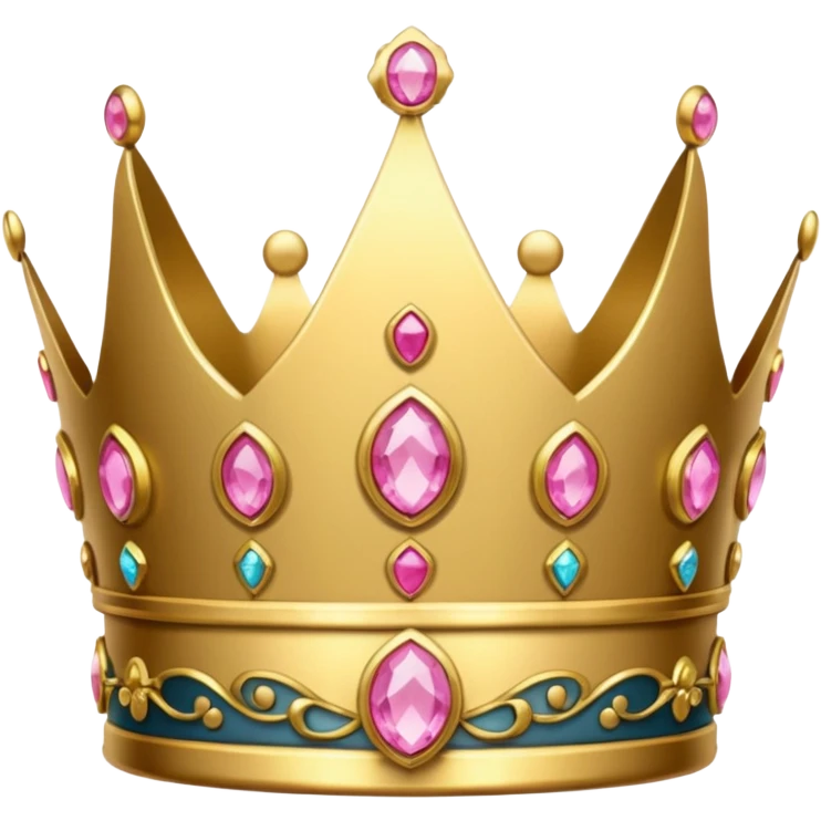 lower crown golden with pink gems emoji