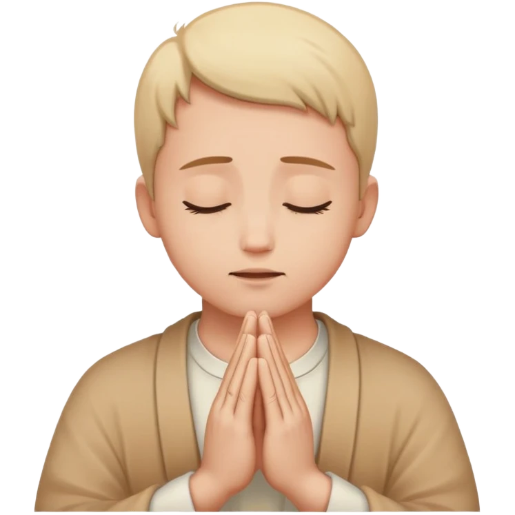 Person praying and talking to God, spiritual connection emoji