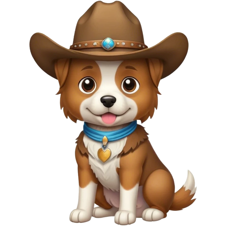 Dog wearing a cowboy hat emoji
