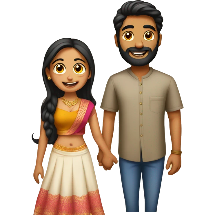 Punjabi Boyfriend and Telugu Girlfriend emoji