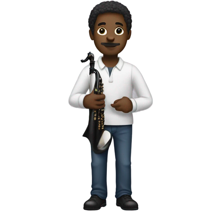 black man holding a arp emoji