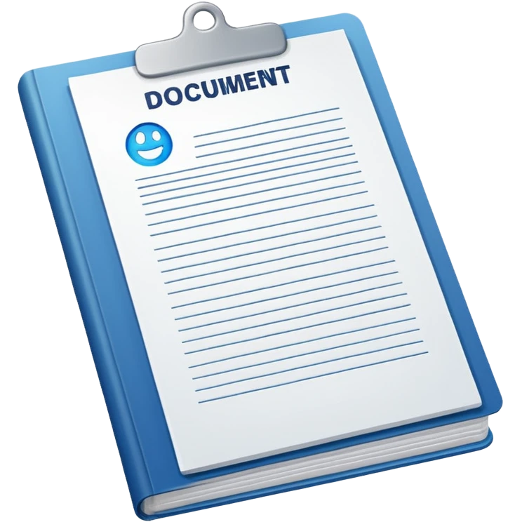 realistic documents with title page white color without emoji emoji