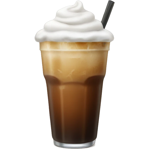 Iced coffee with foam emoji