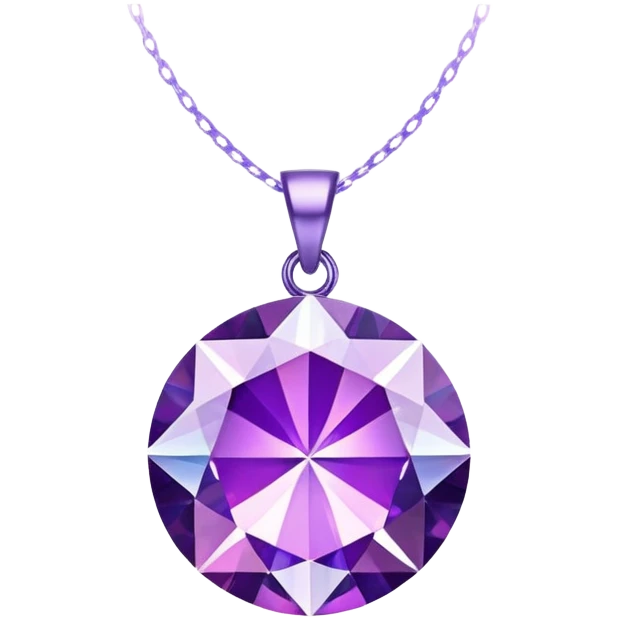 Purple Holographic Round Diamond Pendant emoji