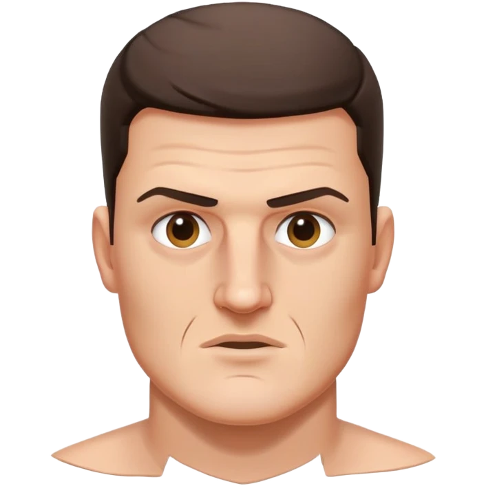 Harry maguire with a head shaped like a slab emoji