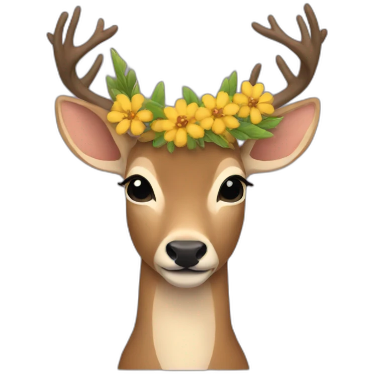 Deer flower crown emoji