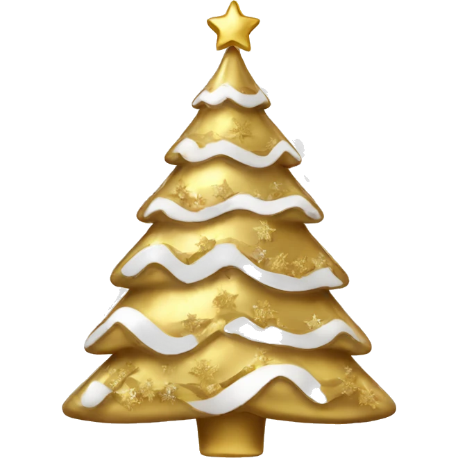 Gold and white christmas tree emoji