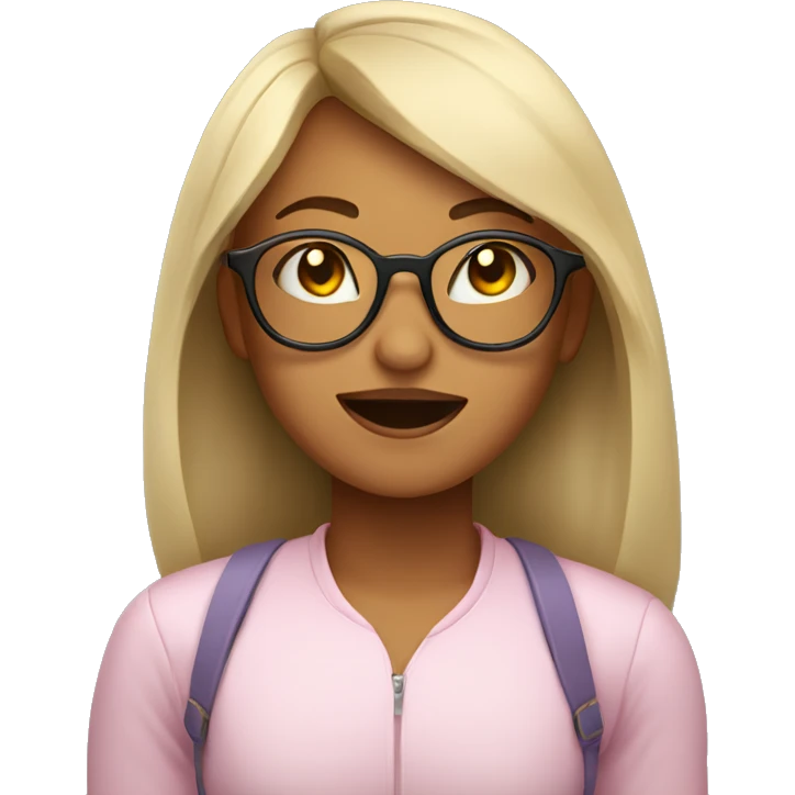 girl with glasses eyes closed and tongue out emoji