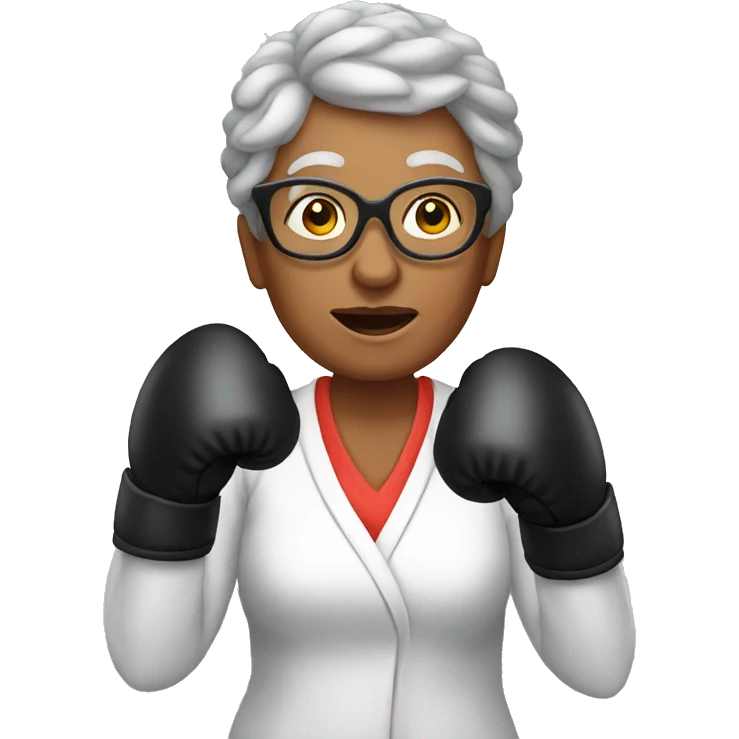 grandma with boxing gloves emoji