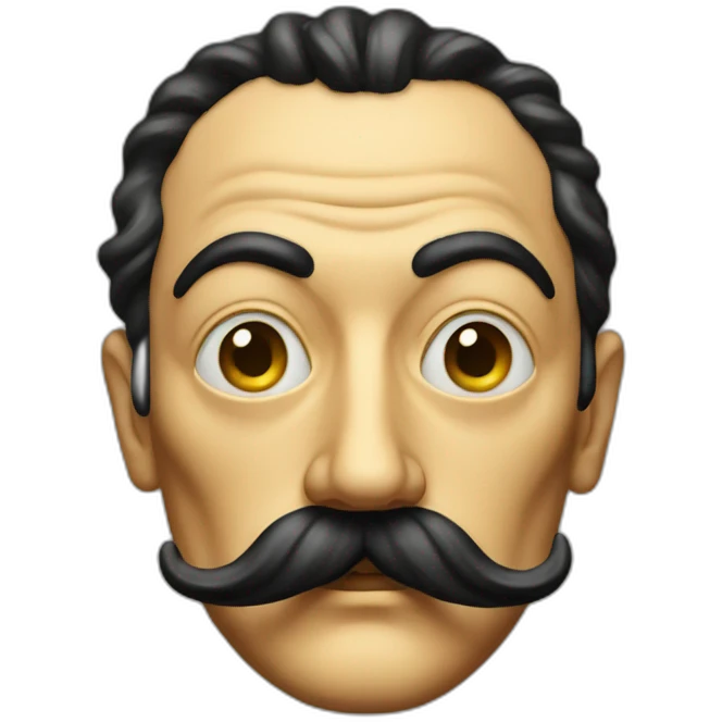 Dali with moustache emoji