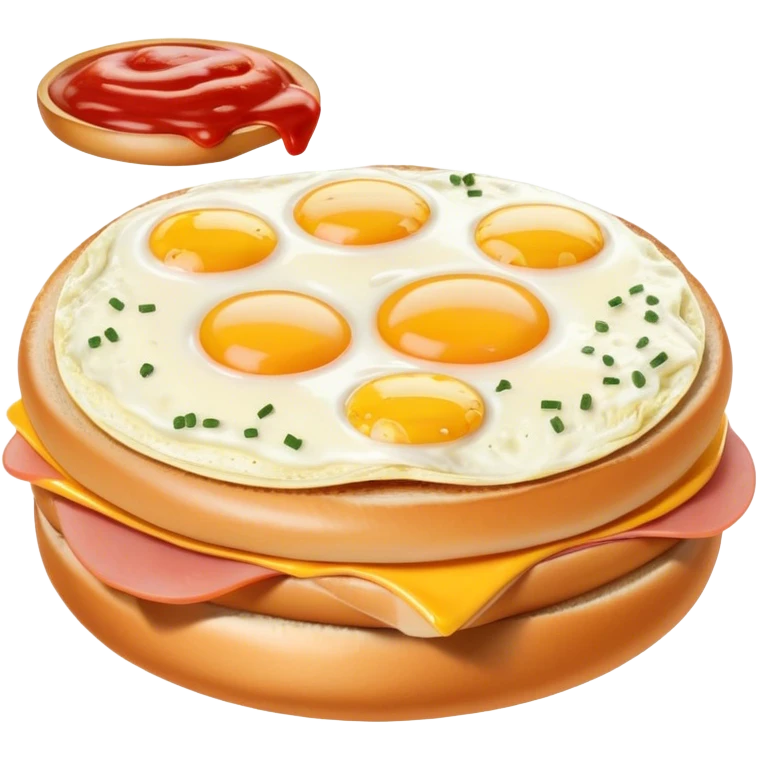 Taylor ham egg and cheese on a bagel salt pepper ketchup emoji