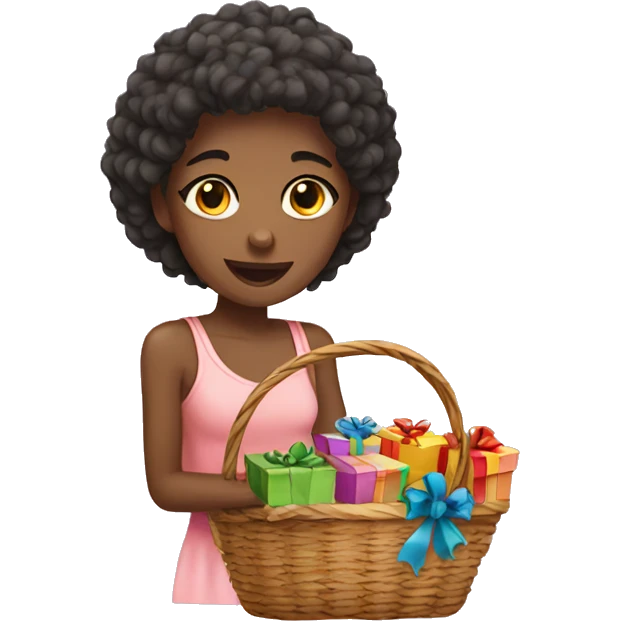 Basket with gifts for girls  emoji