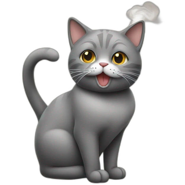 cat with a smoke emoji