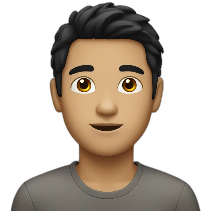 half white boy with black hair emoji