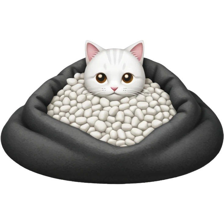 a pile of cat litter (white) emoji