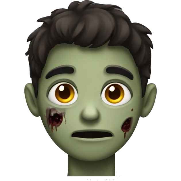 boy zombie teen with dark brown hair medium emoji