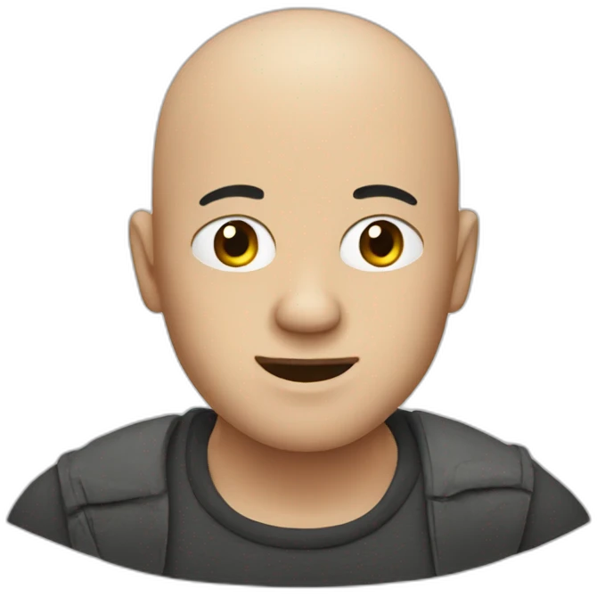 An bald man with scratches emoji