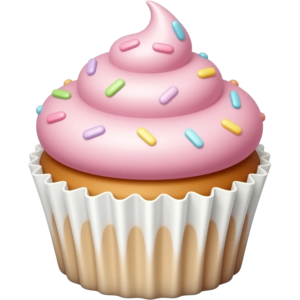 Cupcake with pink icing emoji