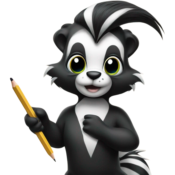 Skunk draws on paper  emoji