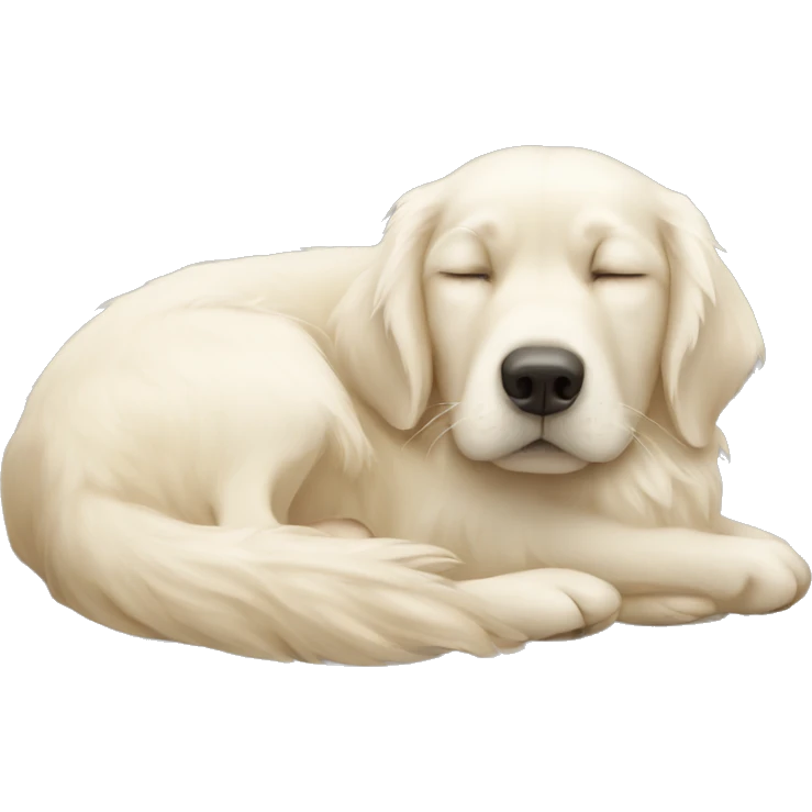 White golden retriever sleep emoji