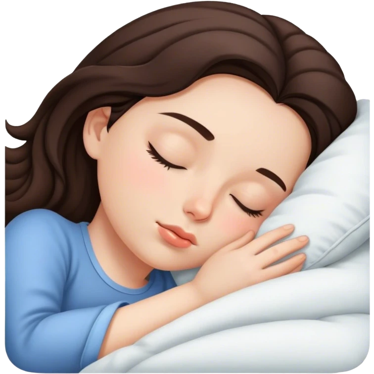 Brunette girl sleepin emoji