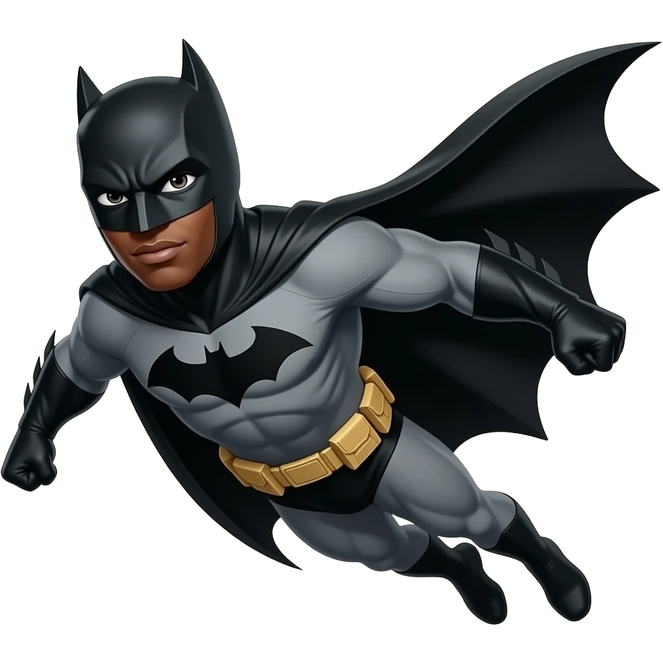 Flying black man Batman emoji