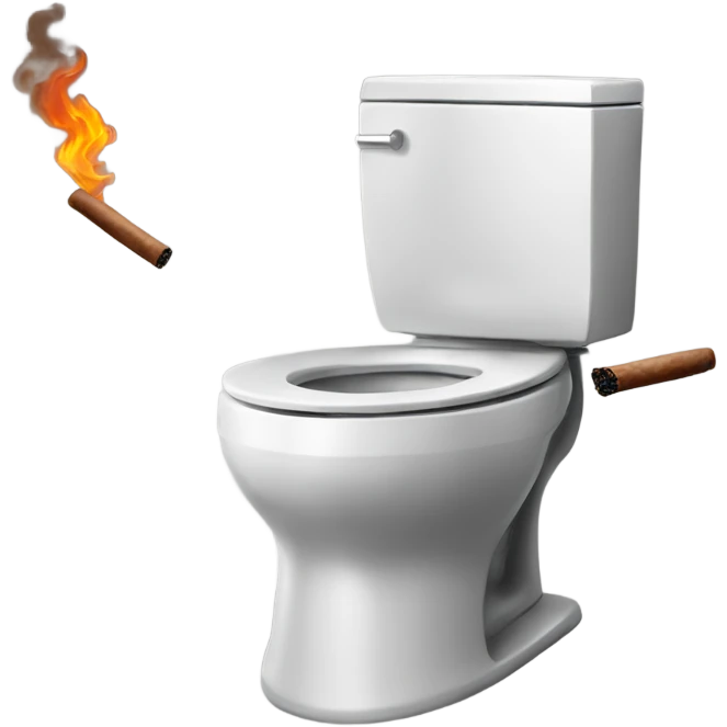 A skinidi toilet smoking a cigar emoji