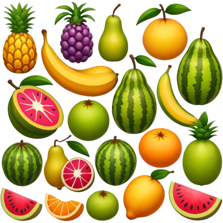 Full Tropical exotic fruits together emoji