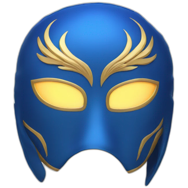 A wrestling mask with a blue phoenix on it emoji