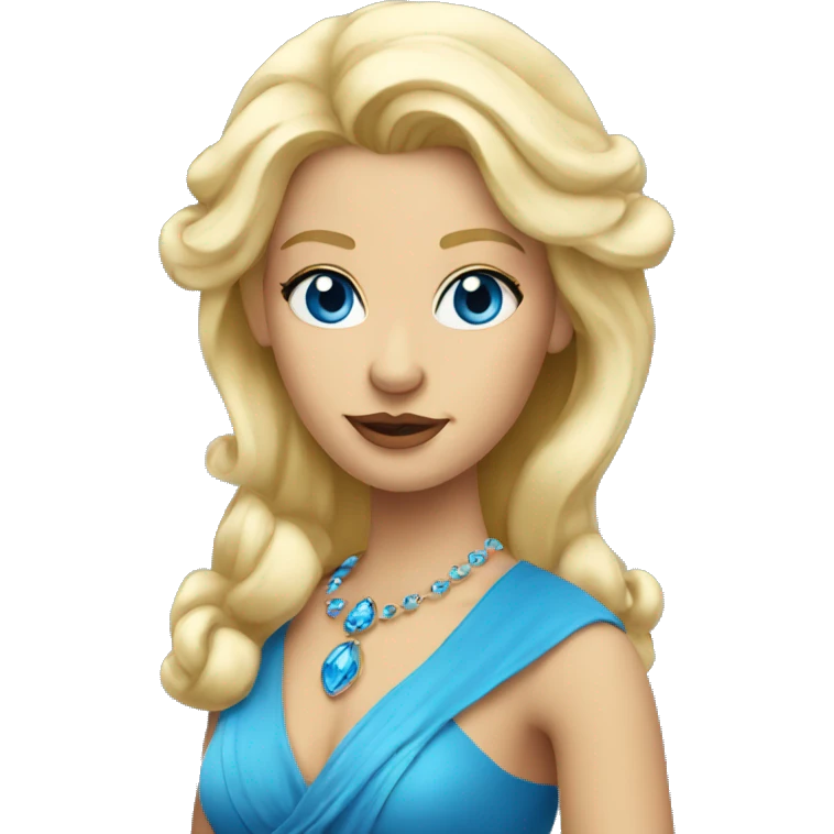 Blond queen with blue eyes emoji